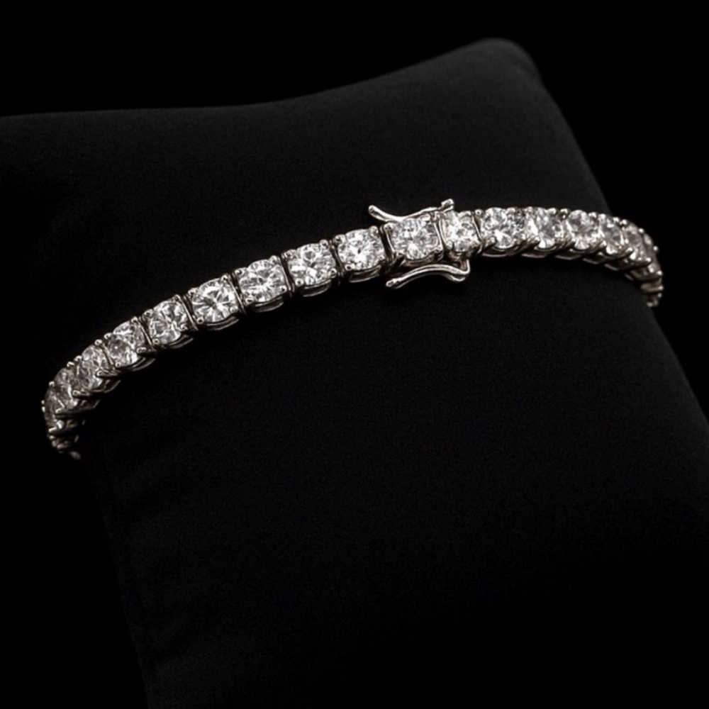 925 Silver, 14.40ctw Moissanite Tennis Bracelet